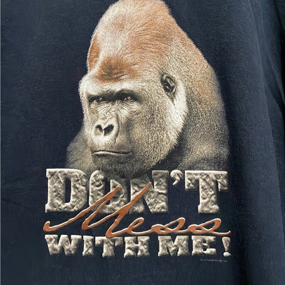 Vintage Y2K Gorilla Graphic Single Stitch USA Made T-Shirt Adult XL “Don’t Mess” - Picture 2 of 7